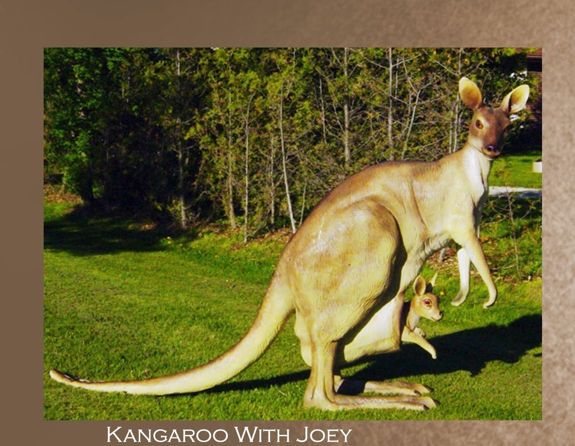 Polished Clay Kangaroo Sculpture, for Garden, Gifting, Home, Style : Antique