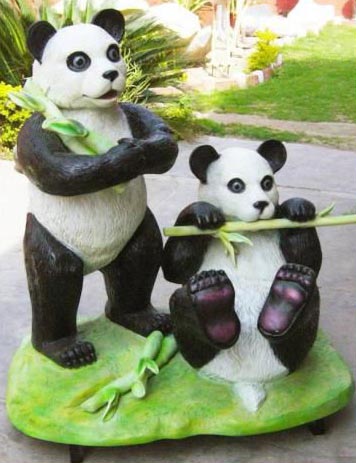 Polished Ceramic Panda Sculpture, for Gifting, Packaging Type : Carton Box, Thermocol Box