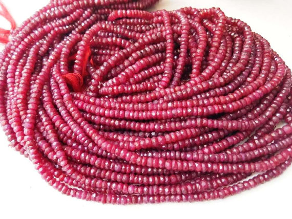 Ruby Facted Beads ( Corundum)