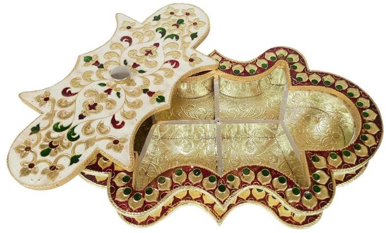 Capsule Rangoli Shaped Hand Made Meenakari Decorative Platter