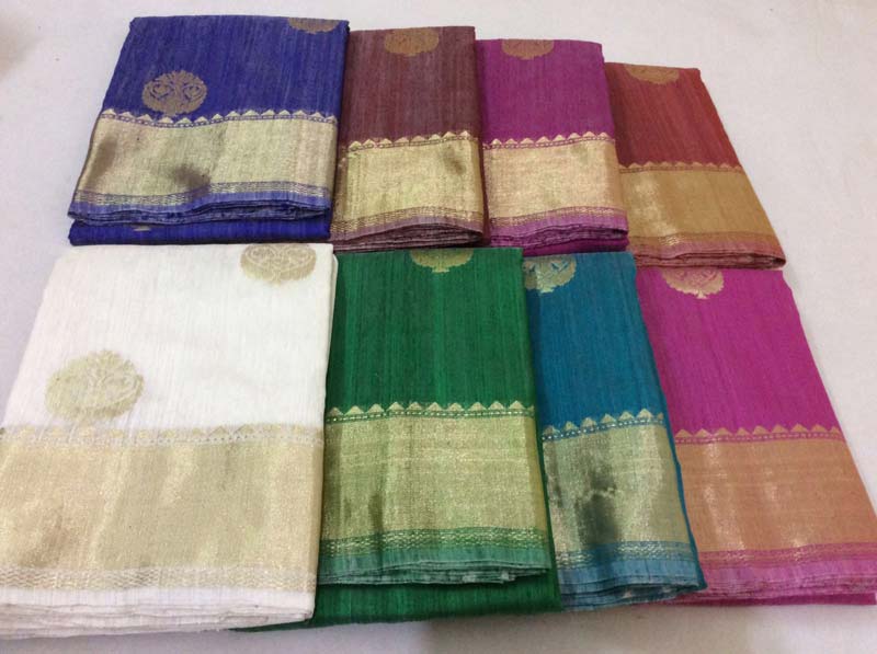 Plain Pure Dupion Sarees, Occasion : Casual Wear, Party Wear, Wedding Wear