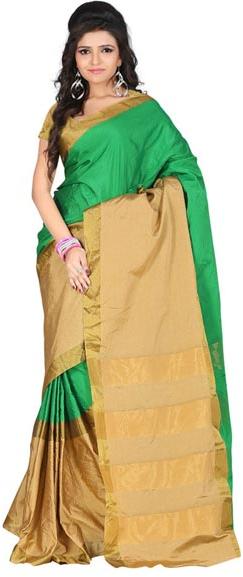 Green Cotton Silk Saree