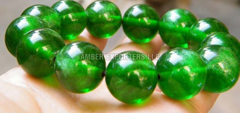 Green Amber Beads