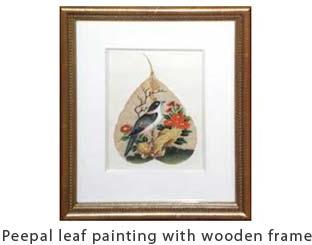 Wood Peepal Leaf Paintings, Style : Hand painted