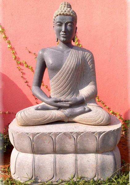 Gray granite buddha statues, for piece of minds, Style : hand made dressed style