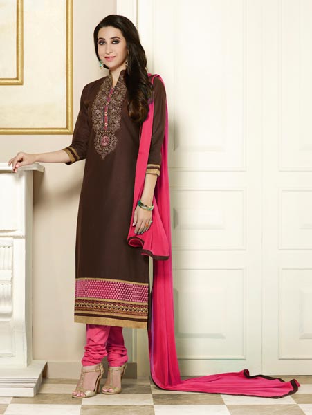 Dress Material Fabrics, Color : Brown
