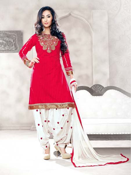Embroidered Unstitched Patiyala Suit