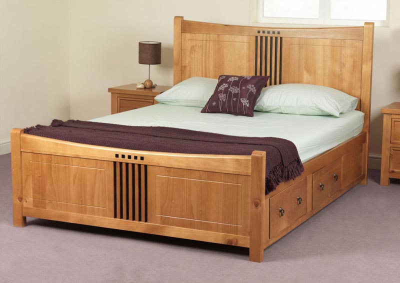 Shilpam teak wood double bed, Size : 6.25’x4’, 5’, 6’