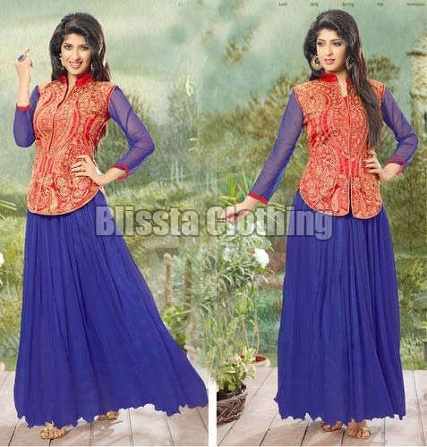 Blue Exclusive Chiffon Gown