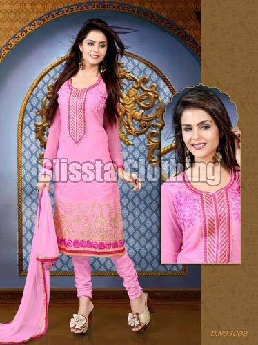 Chanderi Pink Designer Suit