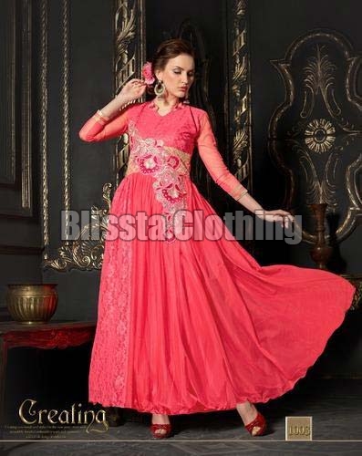 Pink Elegant Net Gown