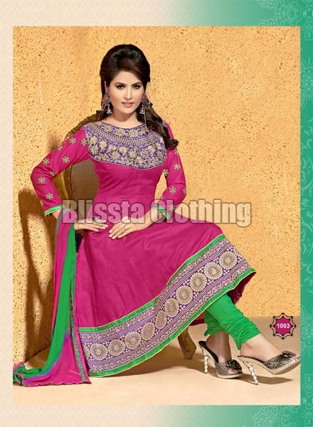 Embroidered Neck Anarkali Dress