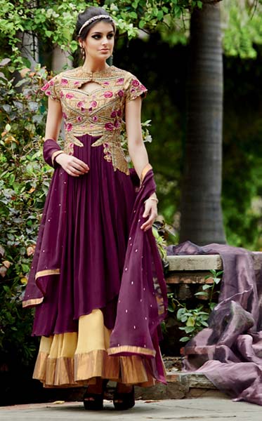 Semi Stitched Magenta Salwar Kameez