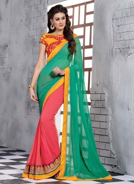 Green Georgette Saree