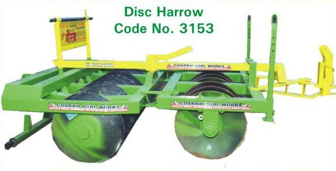 Goarkh Polished Mild Steel Disc Harrow, for Agriculture, Color : Green, Yellow