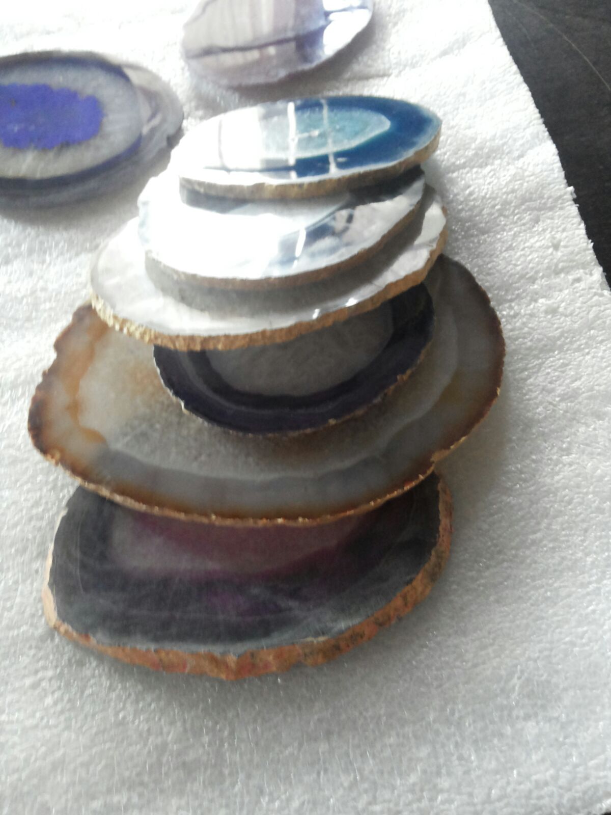 AGATE COASTERS STONE CUT PATTERN