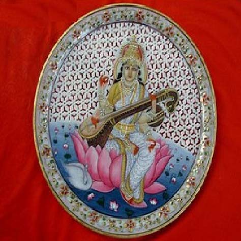 Maa Saraswati Marble Plate