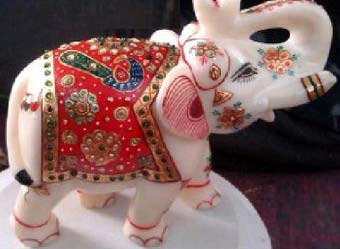 Marble Painted Elephant (4 inch)