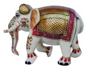 Marble Painted Elephant (8 inch)