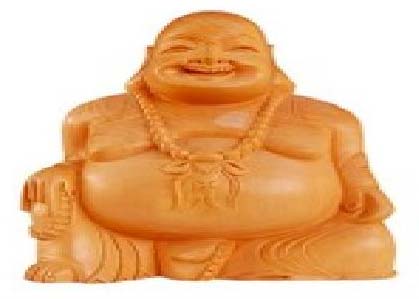 Wooden Laughing Buddha Statue (4 inch)