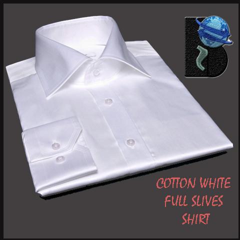 Mens white cotton shirt with full sleeves