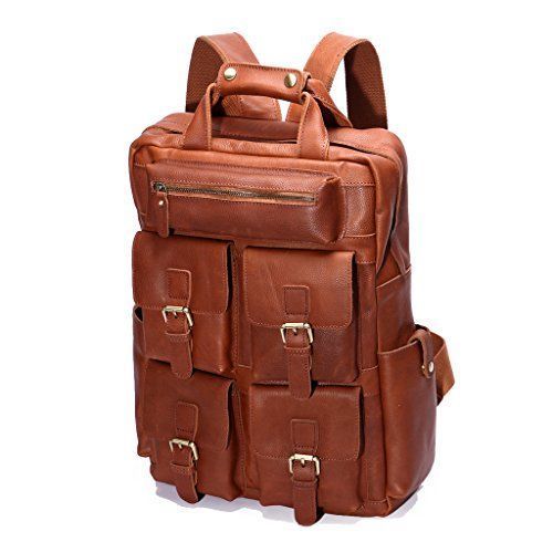 Many Pocket Leather College Bags, Style : Backpack / Rucksack