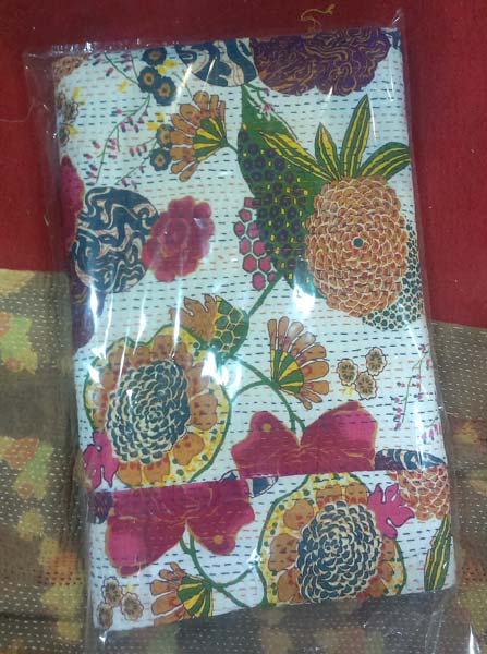 Kantha Fruit Printed Bed Sheet