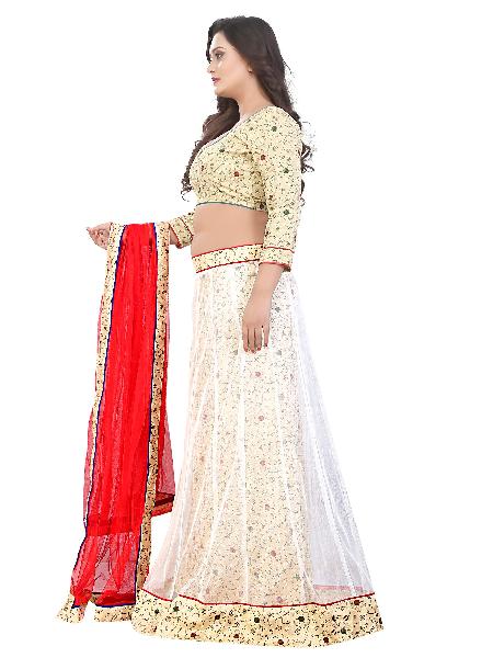 Sarang Net Dupatta White