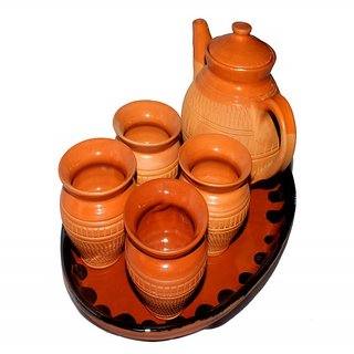 Terracotta Tea Set, Color : Brown