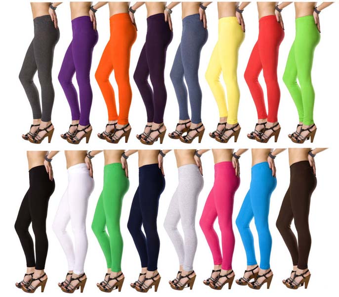 Buy Keshav Srushti Women Multicolor Solid Cotton Lycra Blend Leggings (Pack  of 2) (S) Online at Best Prices in India - JioMart.