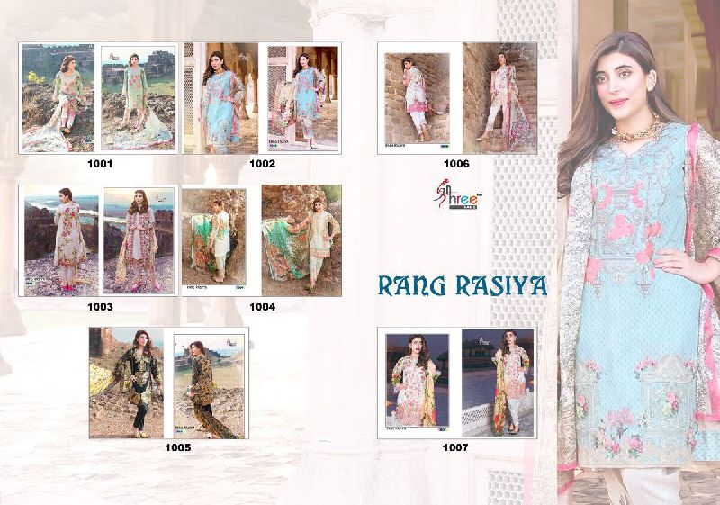  cambric cotton RANG RASIYA DRESS MATERIAL, Color : MULTICOLOR