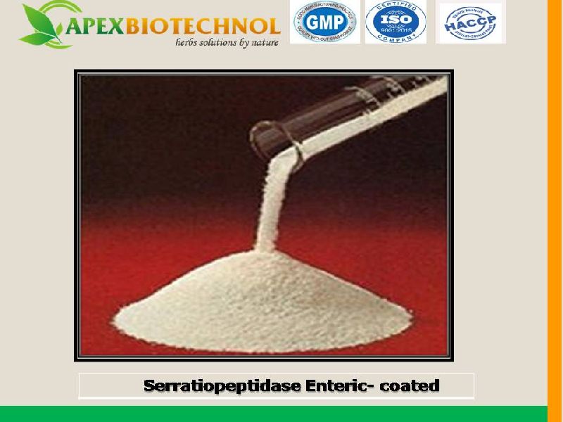 Serratiopeptidase Enteric- coated Granules, for pharmaceutical grade, Certification : ISO, HACCP, GMP
