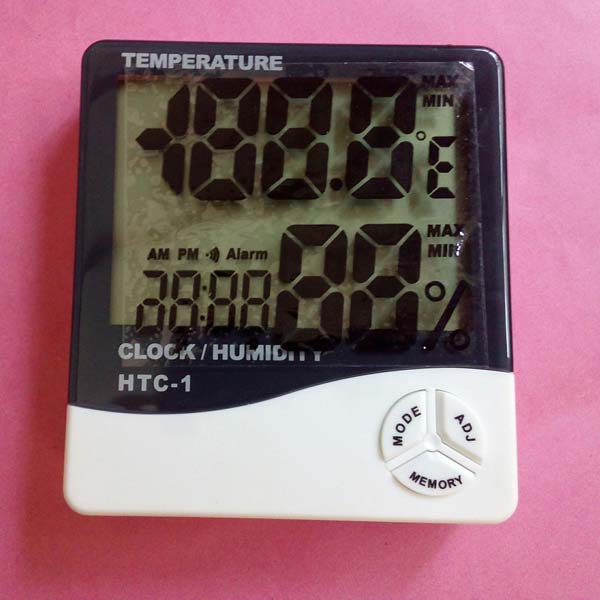 Rectangular Digital Thermometer Hygrometer without Probe, for Home Use, Lab Use, Medical Use