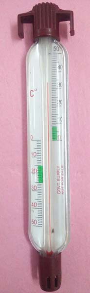 Glass 10-50C ILR Thermometer, Length : 10-15cm