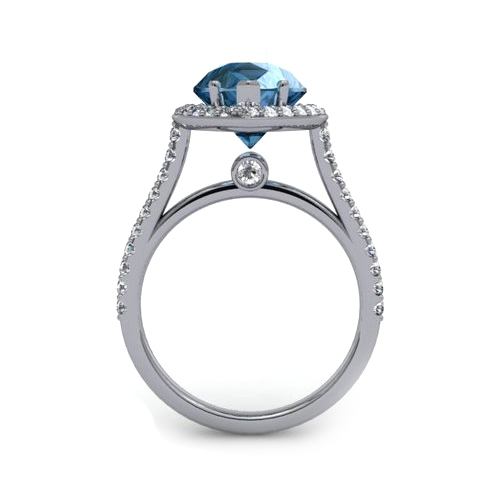 Blue Moissanite Ring