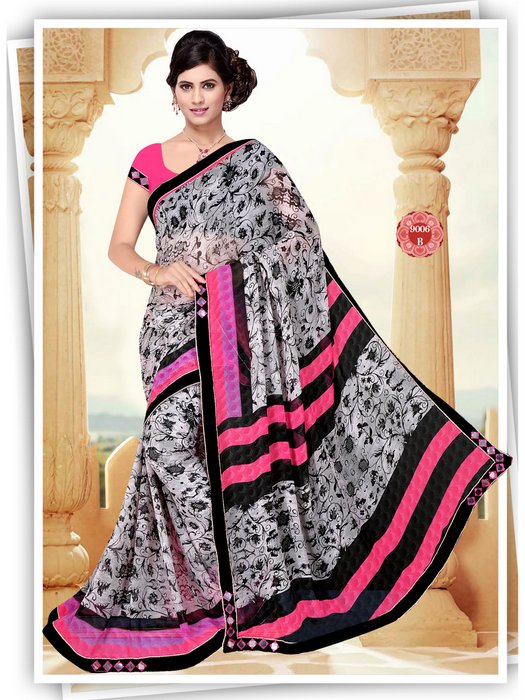 Awesome Weightless Georgette Aisha Printed Sarees