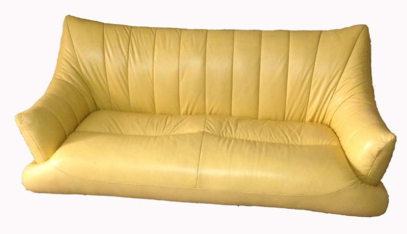 Yellow Leather Sofa Inr 1 75 Lac, Leather Sofa Yellow