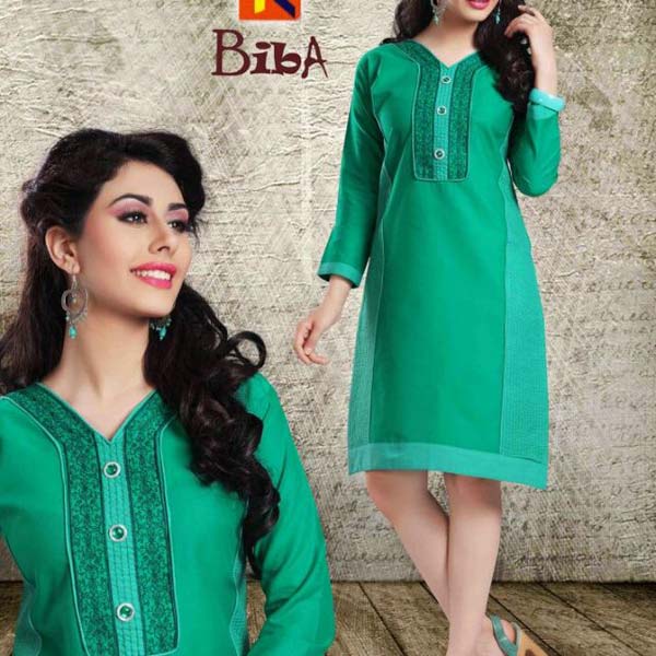 Chiffon Plain Biba Kurtis, Feature : Anti-Wrinkle, Easily Washable