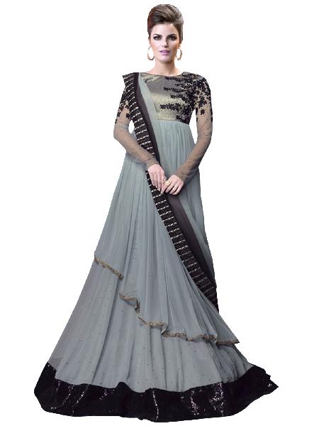 Designer Embroidery Anarkali suit as JN10006, Size : Semi Stitched