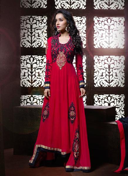 Designer Embroidery Anarkali suit as JN2200, Size : Semi Stitched