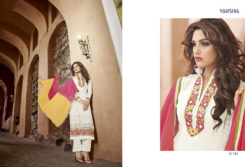 Georgette with heavy embroidery Dress as PYD 11181