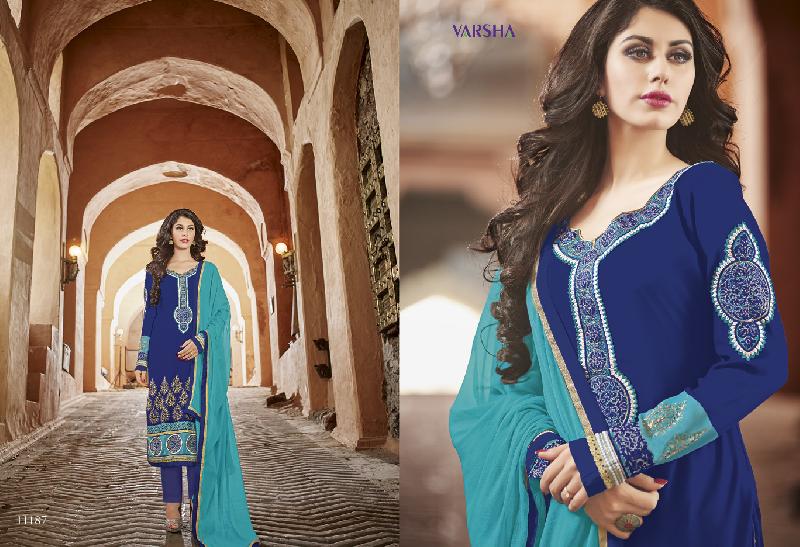 Georgette with heavy embroidery Dress as PYD 11187