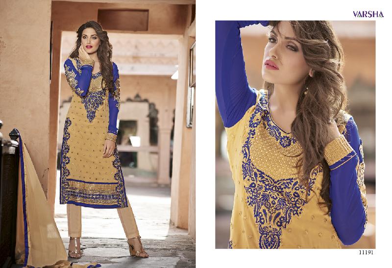 Georgette with heavy embroidery Dress as PYD 11191
