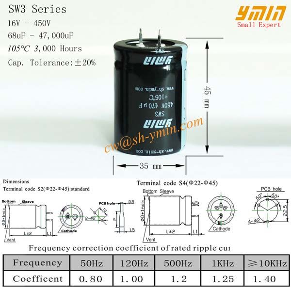 Energy Storage Capacitor Snap In Electrolytic Capacitor For UPS Power