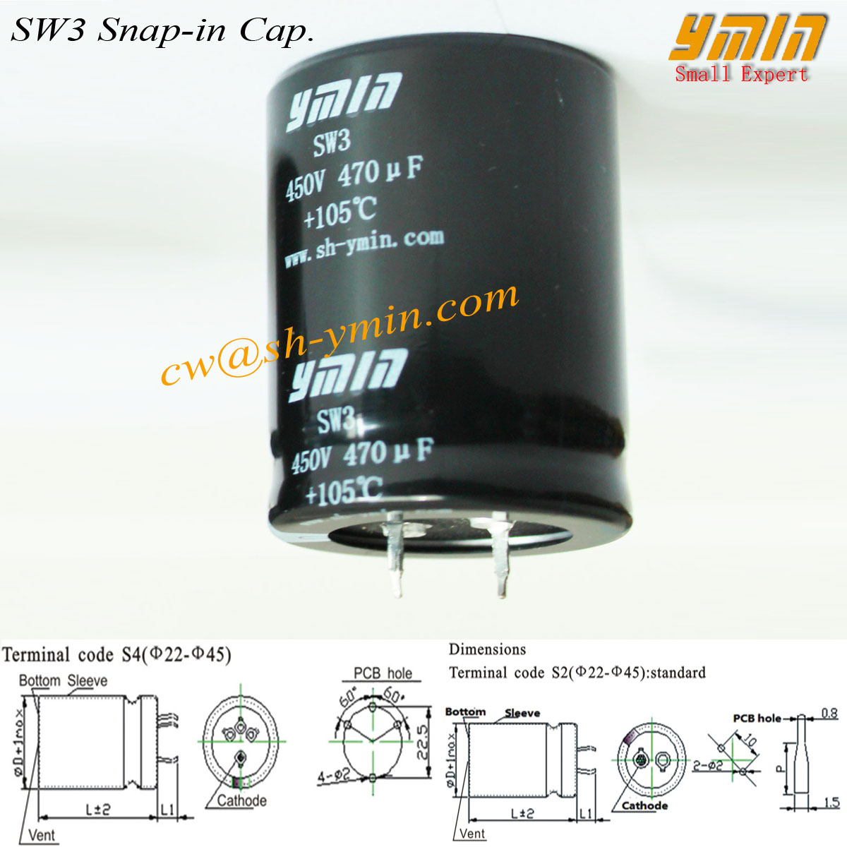 Snap-in Capacitor For Renewable Energy Power Inverter RoHS