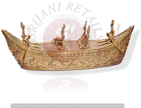 Brass / Bell Metal Dokra Boat, Size : 20CM X 10CM X 6CM