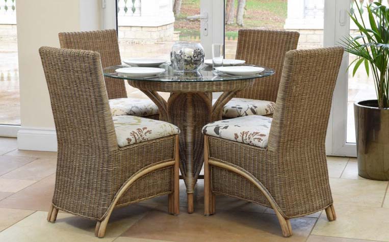 Cane Dining Table Set by Furniture House, Cane Dining Table Set from