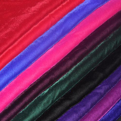Polyester Fabrics 9000 Velvet Imported, for Saree, Suits, Lehenga garments, Density : 96/120