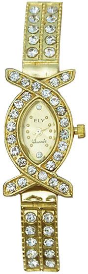 Ely Ladies Watches, for water prof, Strap Color : Golden
