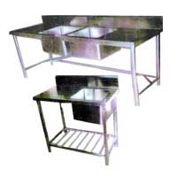 Stainless Steel Double Sink Table, Feature : Long Lasting Shine
